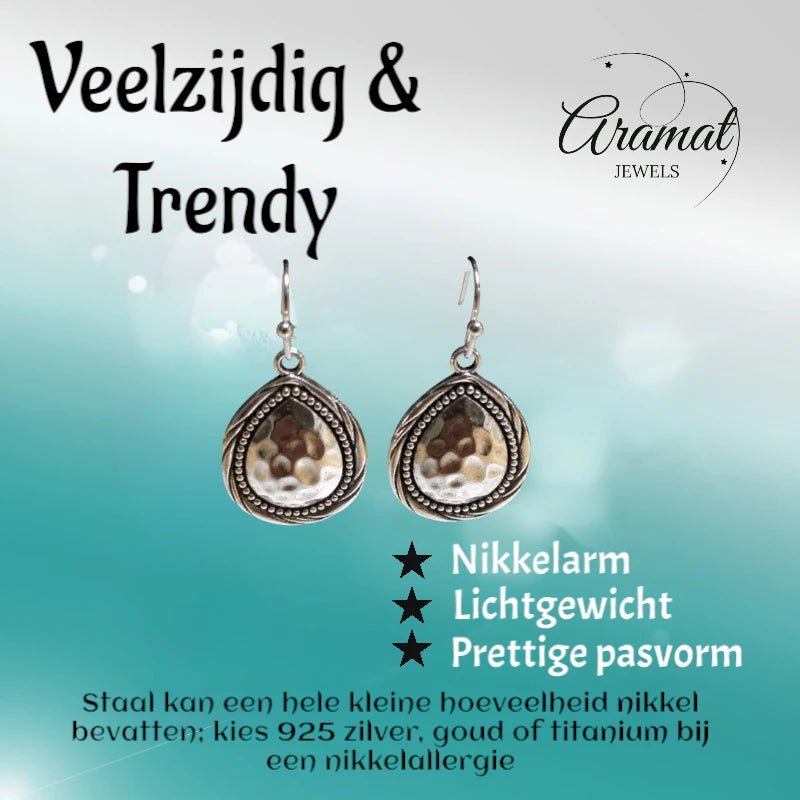 Sierlijke Druppel Oorhangers – Antieke Boho Stijl – 35x20mm - oor6056 - Oorhangers kopen# - 35mm - alles - bali