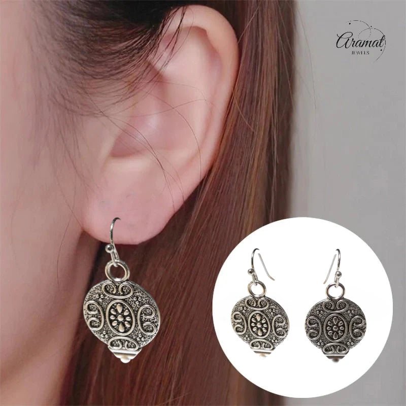 Sierlijke Druppel Oorhangers Antieklook - oor6059 - Oorhangers kopen# - 35mm - alles - bali