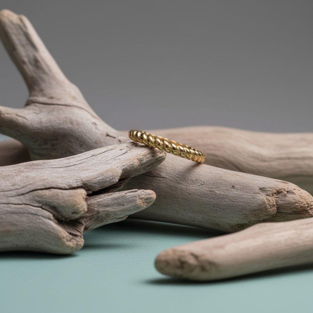 Smalle Damesring met Streepjes Motief | RVS - Aramat Jewels - Ringen - cadeautip