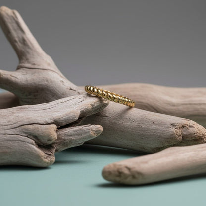 Smalle Damesring met Streepjes Motief | RVS - Aramat Jewels - Ringen - cadeautip