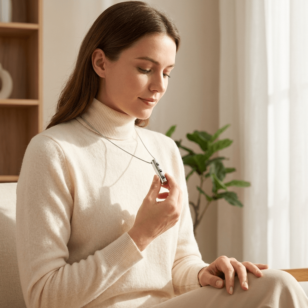 Stalen Ashanger Buis Zilverkleur met Zwarte Pootafdrukken 3,4cm - Aramat Jewels - Gedenkhangers - cadeautip