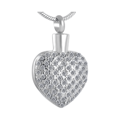 Stalen Ashanger Hart met Zirkonia Steentjes - hang270 - 8553 - Gedenkhangers kopen# - 33mm - alles - ashangers