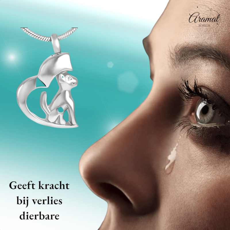 Stalen Ashanger Hond - Zilverkleurig - hang468 - Gedenkhangers kopen# - 30mm - alles - ashangers