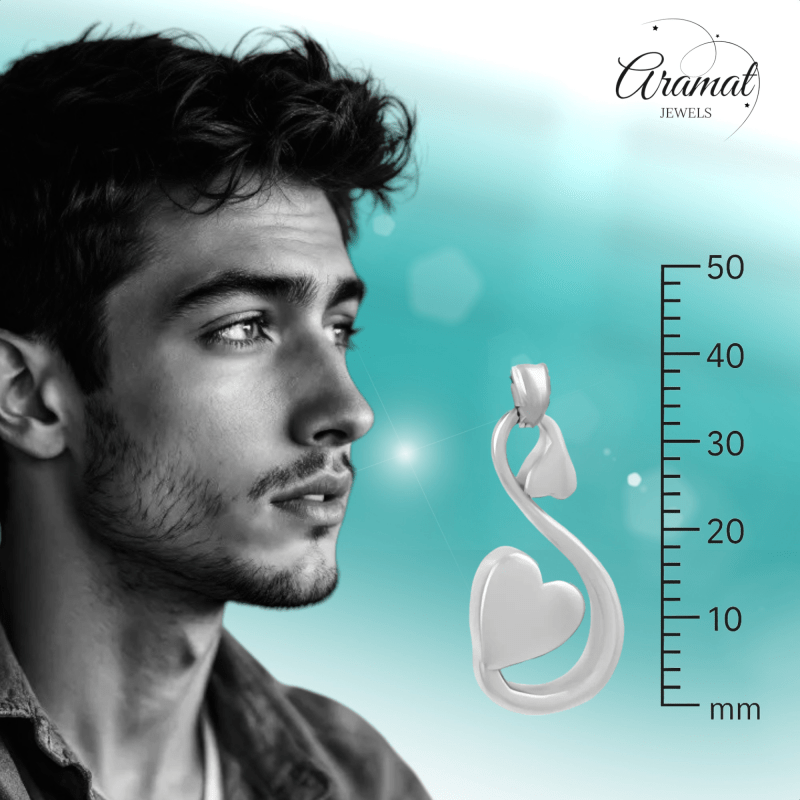 Stalen Ashanger Sierlijk Hart – Zilverkleurig - hang402 - Gedenkhangers kopen# - 38mm - alles - ashangers