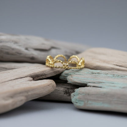 Stalen Damesring - Halve Maantjes - Verstelbaar - 5mm - RVS - Aramat Jewels - Ringen - cadeautip