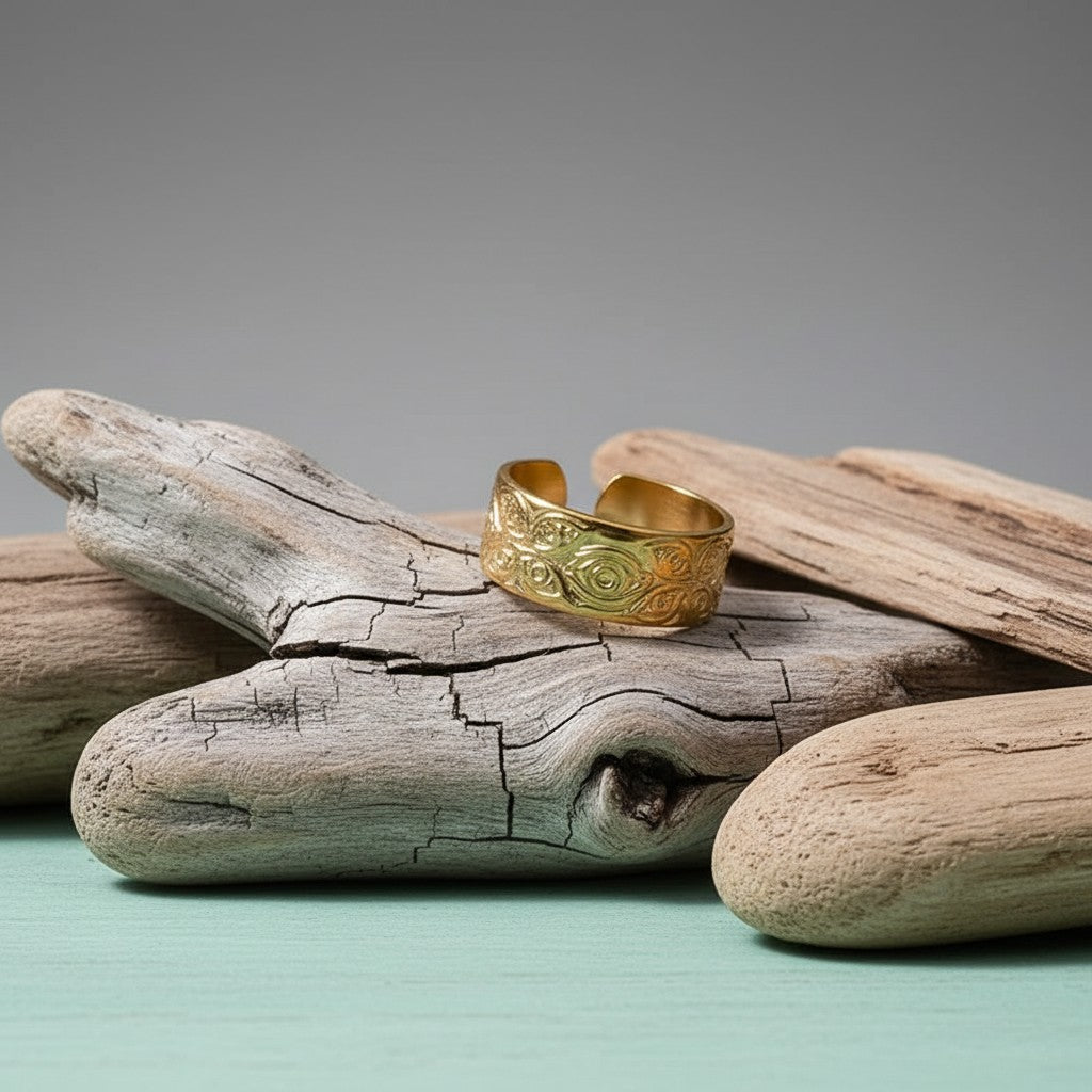 Stalen Damesring met Motief - Verstelbaar - 8mm - RVS - Aramat Jewels - Ringen - cadeautip