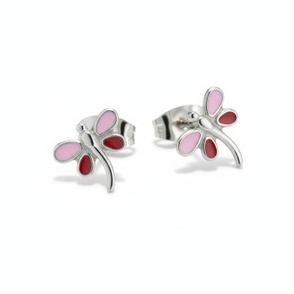Stalen Emaille oorbellen Libelle - Aramat Jewels - Oorbellen - cadeautip