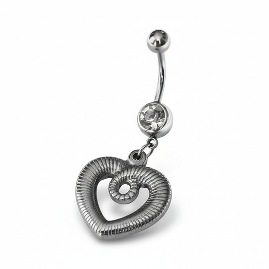Stalen Hart Navelpiercing - Aramat Jewels - RVS Sieraden - Piercings - cadeautip