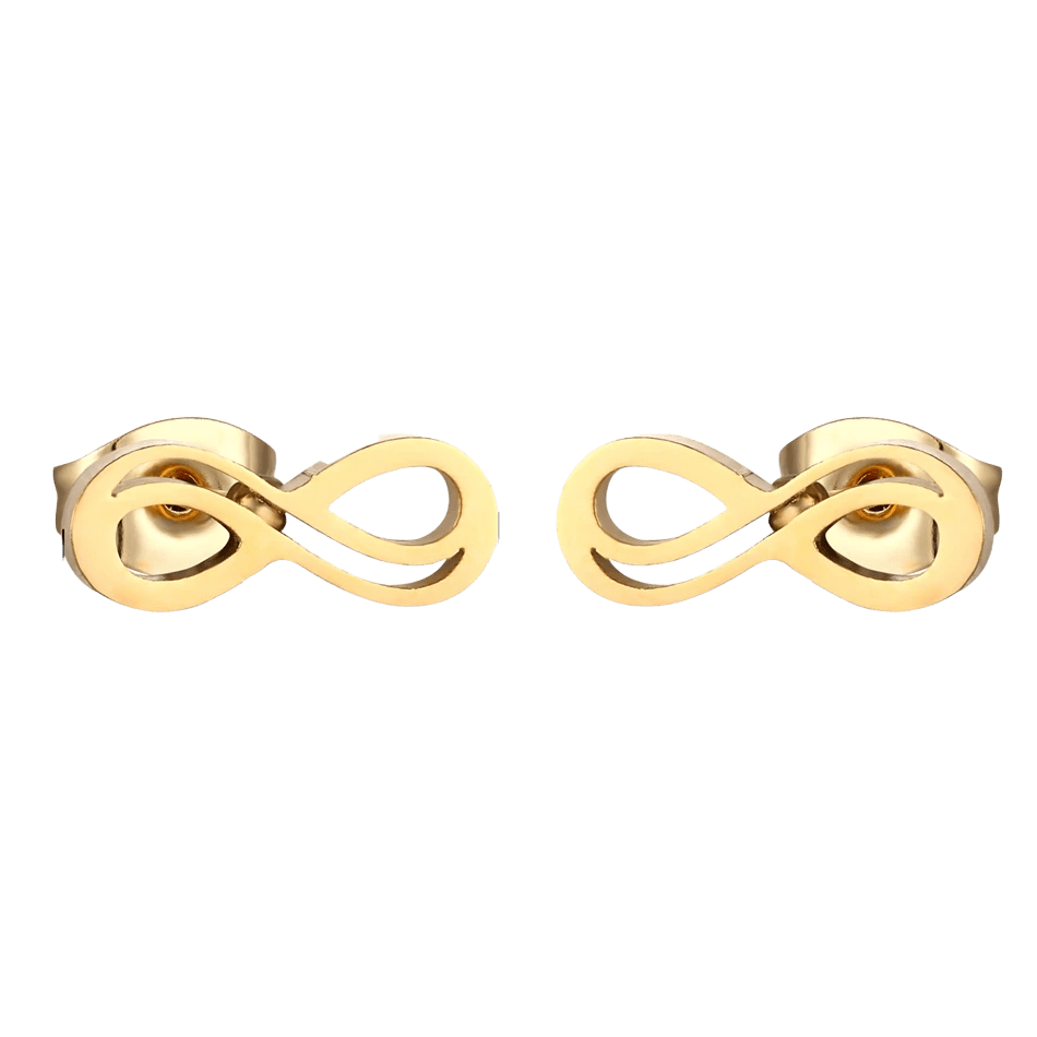 Stalen Infinity Oorbellen - Goudkleurig & Elegant - oor156 - SSE303 - Oorbellen kopen