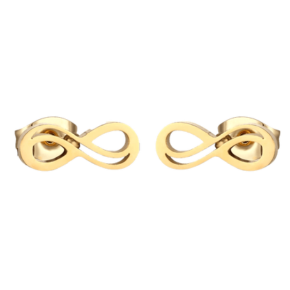 Stalen Infinity Oorbellen - Goudkleurig & Elegant - oor156 - SSE303 - Oorbellen kopen