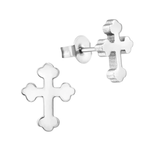 Stalen Kruisjes Oorbellen – Zilverkleur – 11x9mm - oor2748 - LJE2651 - Oorbellen kopen# - 11mm - alles - cadeau