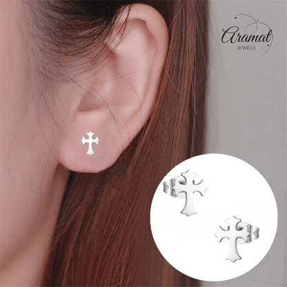 Stalen Kruisjes Oorbellen Zilverkleur 9x6mm - oor3349 - Oorbellen kopen# - 9mm - alles - cadeau