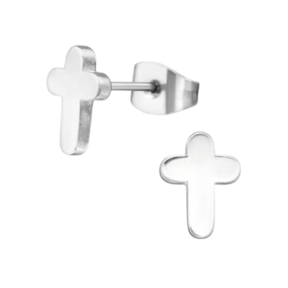 Stalen Kruisjes Oorbellen Zilverkleurig – 10x7mm - oor2747 - LJE1097 - Oorbellen kopen# - 10mm - alles - cadeau