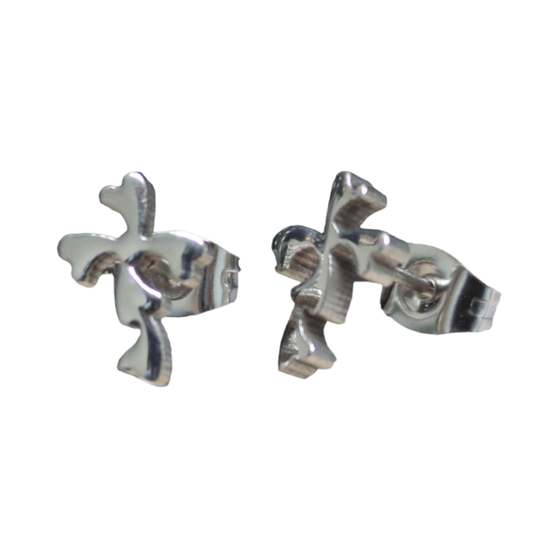 Stalen Kruisjes Oorbellen Zilverkleurig – 10x7mm - oor2799 - LJE1154 - Oorbellen kopen# - 10mm - alles - cadeau