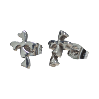 Stalen Kruisjes Oorbellen Zilverkleurig – 10x7mm - oor2799 - LJE1154 - Oorbellen kopen# - 10mm - alles - cadeau