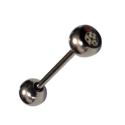 Een paar zwarte en zilveren ballen