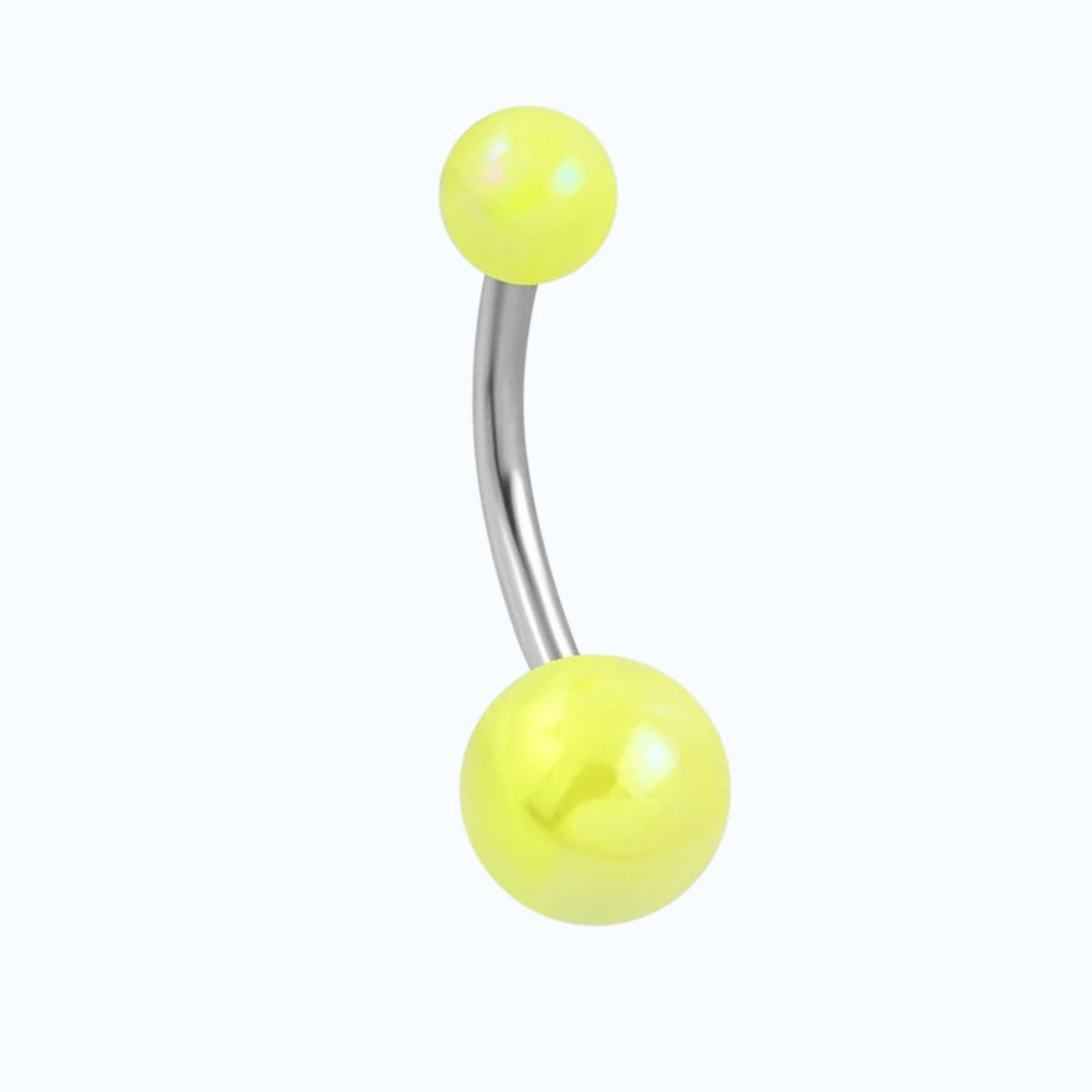 Steel Navel Piercing Yellow Acrylic Pearl