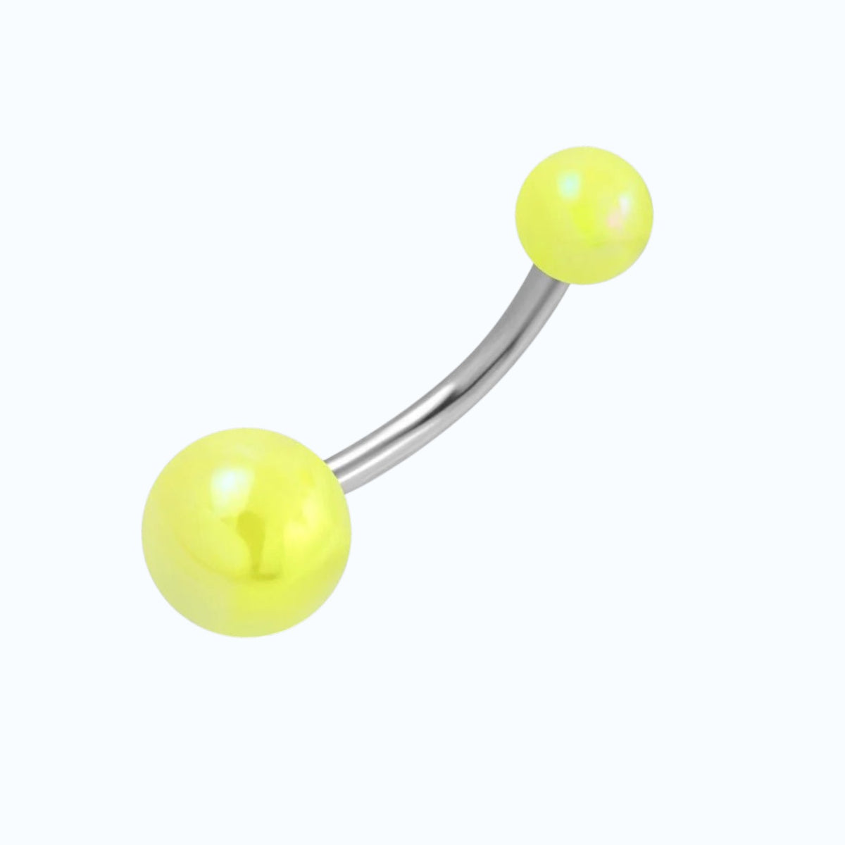 Steel Navel Piercing Yellow Acrylic Pearl