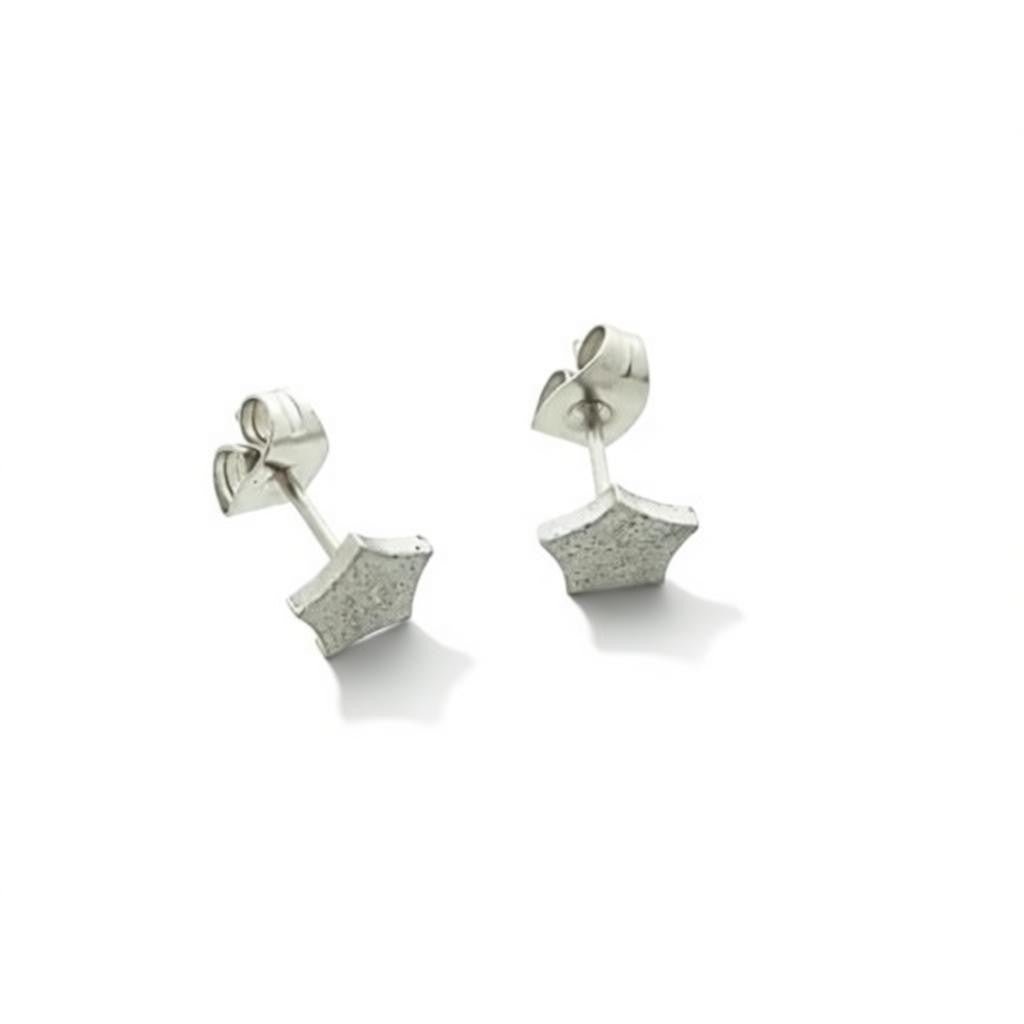 Stalen Oorbellen vijfhoek 7mm - Geometrisch Design - Aramat Jewels - Oorbellen - cadeautip