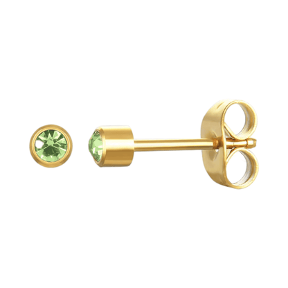 Stalen Oorstekers 3mm - Lichtgroen Kristal - oor575 - XE38687 - Oorbellen kopen# - 3mm - alles - cadeau