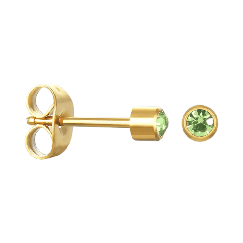 Stalen Oorstekers 3mm - Lichtgroen Kristal - oor575 - XE38687 - Oorbellen kopen# - 3mm - alles - cadeau