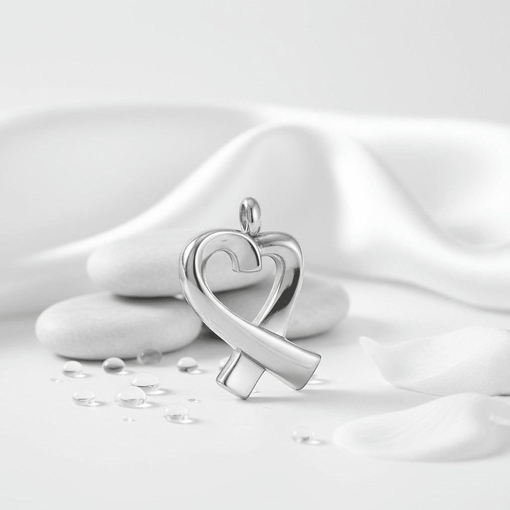 Stalen open hart ashanger – gedenksieraad - Aramat Jewels - Gedenkhangers - cadeautip