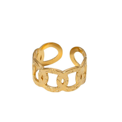 Stalen Verstelbare Open Ring - Bewerkte Schakels - 10mm - ring255 - 161803 - Ringen kopen