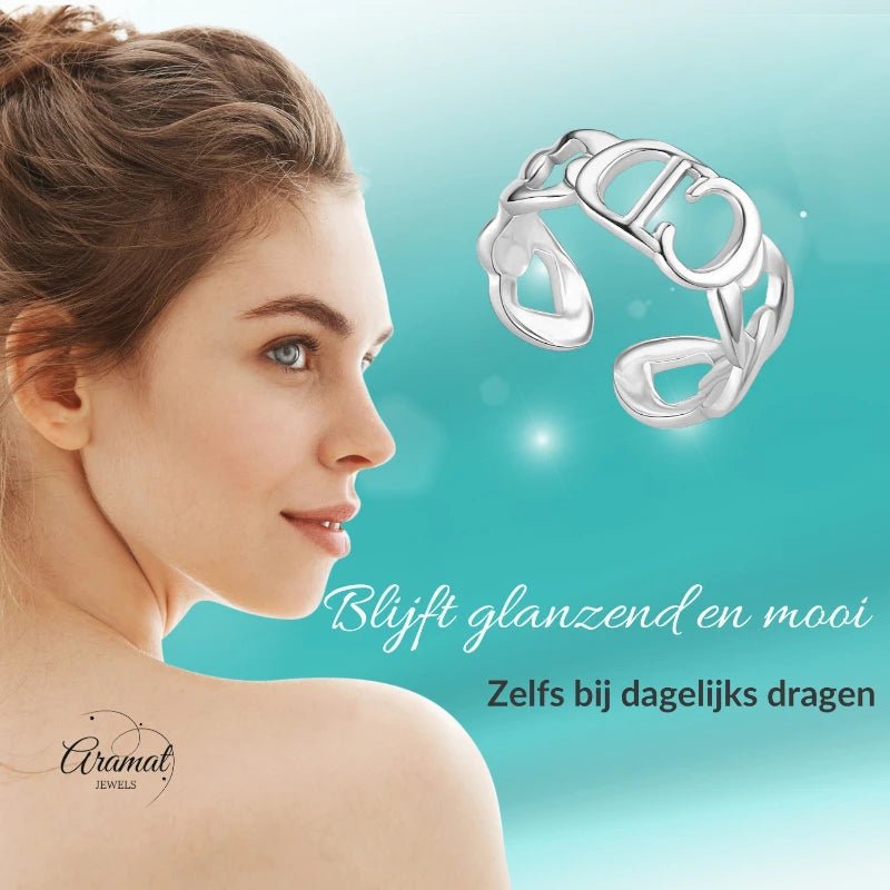 Stalen Verstelbare Open Ring - CD & Schakels - One Size - ring258 - 2983 - Ringen kopen