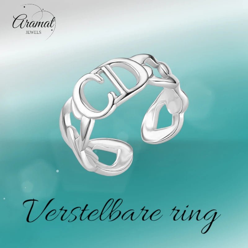 Stalen Verstelbare Open Ring - CD & Schakels - One Size - ring258 - 2983 - Ringen kopen