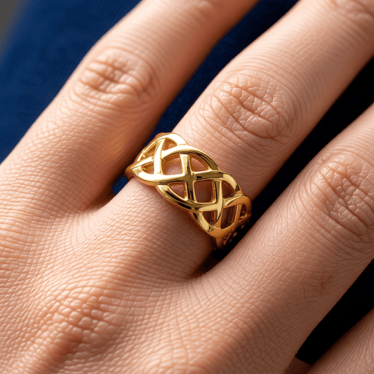 Stalen Verstelbare Open Ring - Gevlochten Motief - One Size - Aramat Jewels - Ringen - cadeautip