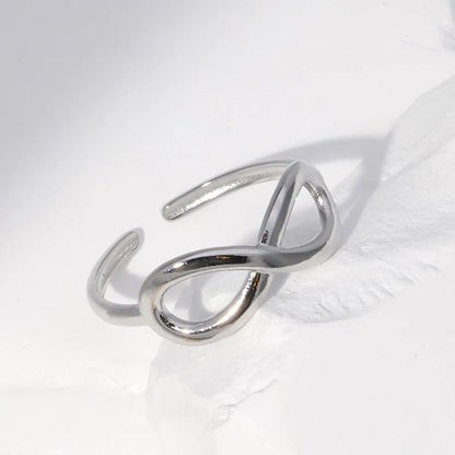 Stalen Verstelbare Open Ring - Infinity Symbool - One Size - ring266 - 161010 - Ringen kopen