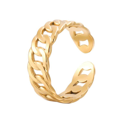 Stalen Verstelbare Schakel Ring - One Size - RVS - ring249 - 161114 - Ringen kopen