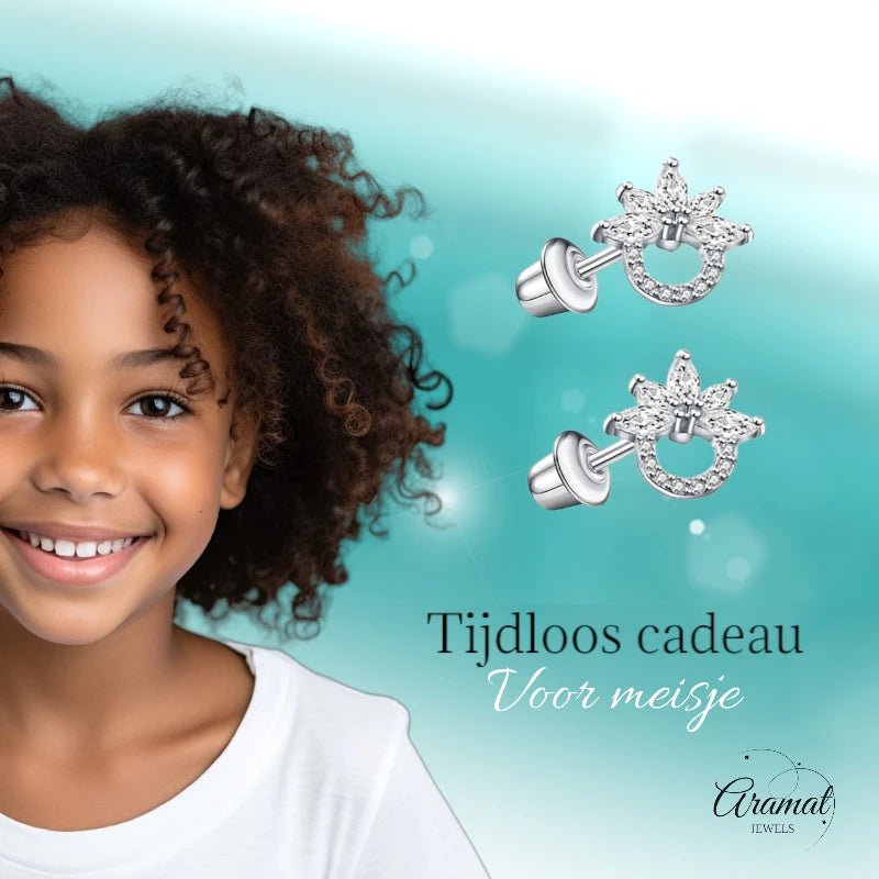 Stalen zirkonia Oorbellen 10mm - schroefsluiting - oor6276 - 72445 - Oorbellen kopen# - 10mm - alles - bloem