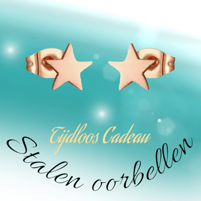 Ster oorstekers rosegoud staal – 7mm tijdloos - Aramat Jewels - Oorbellen - cadeautip