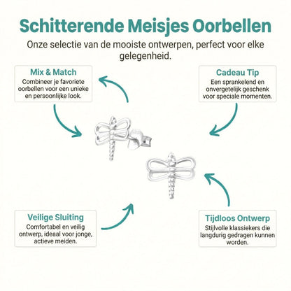 Sterling Zilveren Libelle Oorstekers 10x9mm – Natuur Design - Aramat Jewels - Oorbellen - cadeautip