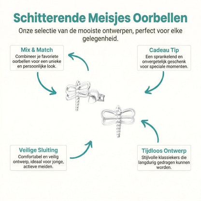Sterling Zilveren Libelle Oorstekers 10x9mm – Natuur Design - Aramat Jewels - Oorbellen - cadeautip