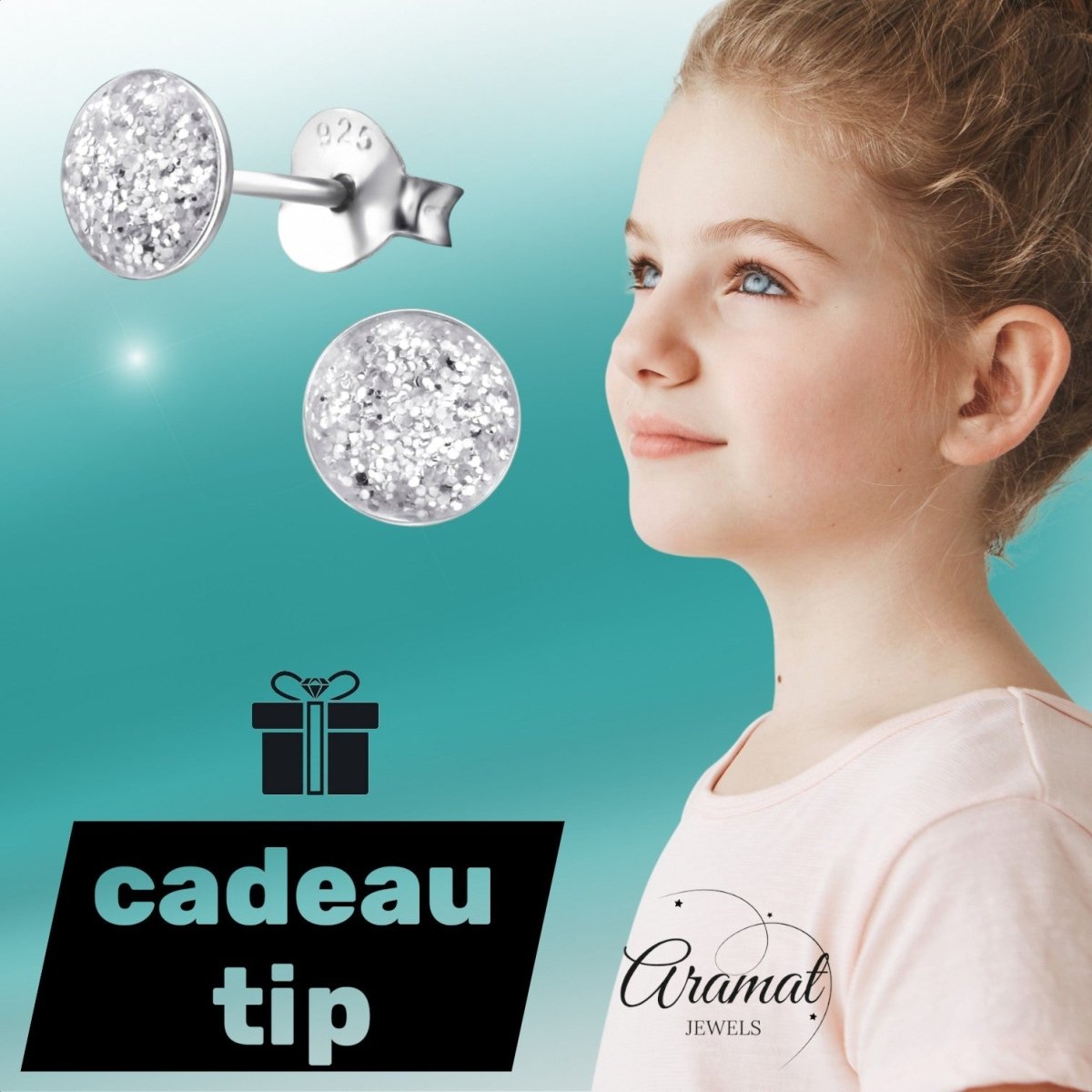 Sterling Zilveren Oorstekers Transparant Glitter 5mm - Aramat Jewels - Oorbellen - cadeautip