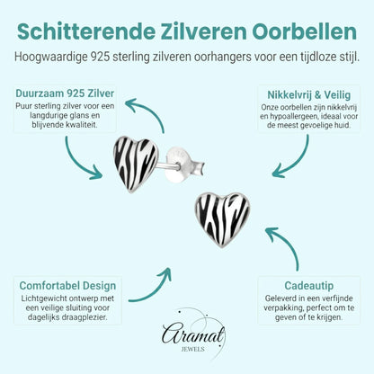 Stijlvolle Zwart Wit Oorbellen - Aramat Jewels - Oorbellen - cadeautip