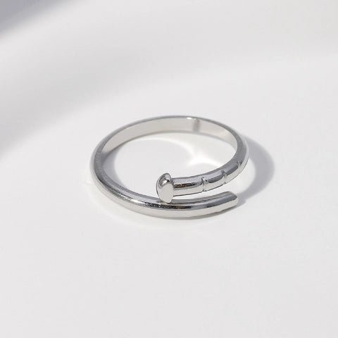 Tijdloze Open Ring met Spijker Design (RVS 4 mm) - Aramat Jewels - Ringen - cadeautip