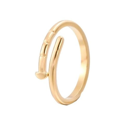 Tijdloze Open Ring met Spijker Design (RVS 4 mm) - Aramat Jewels - Ringen - cadeautip