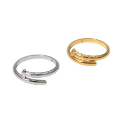 Tijdloze Open Ring met Spijker Design (RVS 4 mm) - Aramat Jewels - Ringen - cadeautip