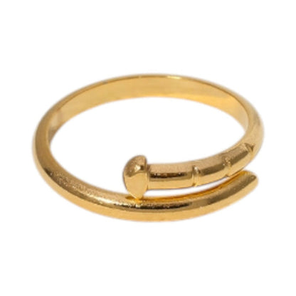 Tijdloze Open Ring met Spijker Design (RVS 4 mm) - Aramat Jewels - Ringen - cadeautip