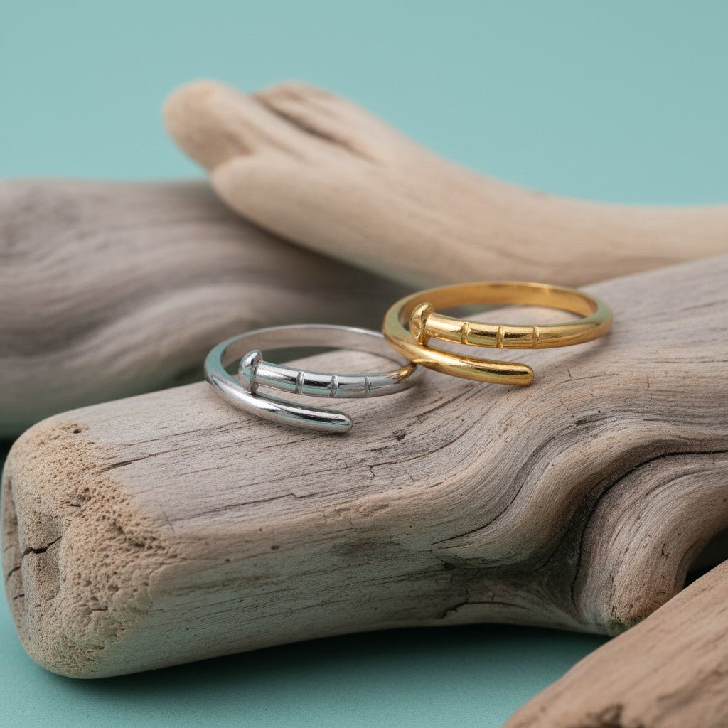 Tijdloze Open Ring met Spijker Design (RVS 4 mm) - Aramat Jewels - Ringen - cadeautip