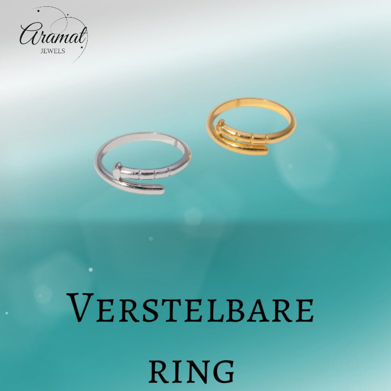 Tijdloze Open Ring met Spijker Design (RVS 4 mm) - Aramat Jewels - Ringen - cadeautip