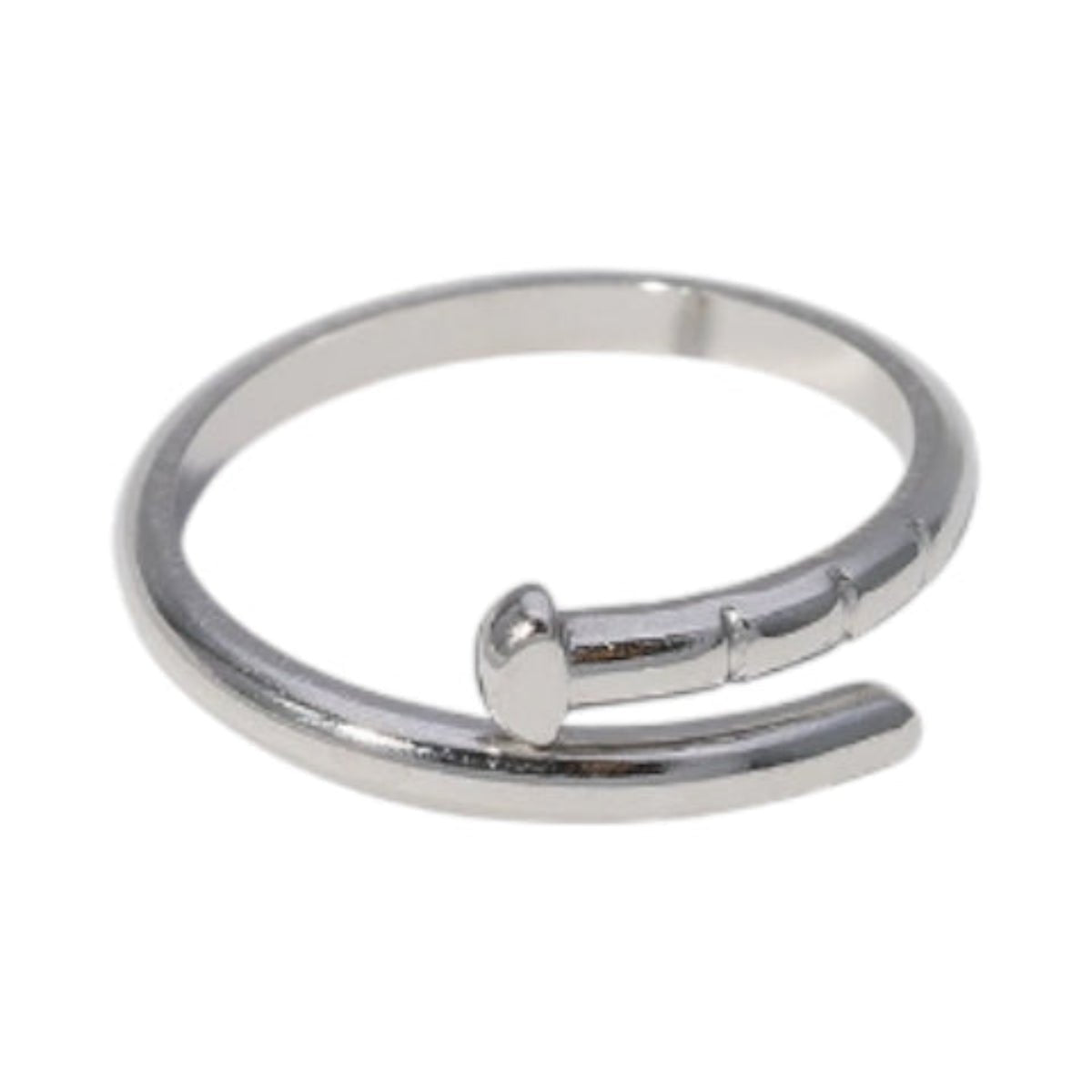 Tijdloze Open Ring met Spijker Design (RVS 4 mm) - Aramat Jewels - Ringen - cadeautip