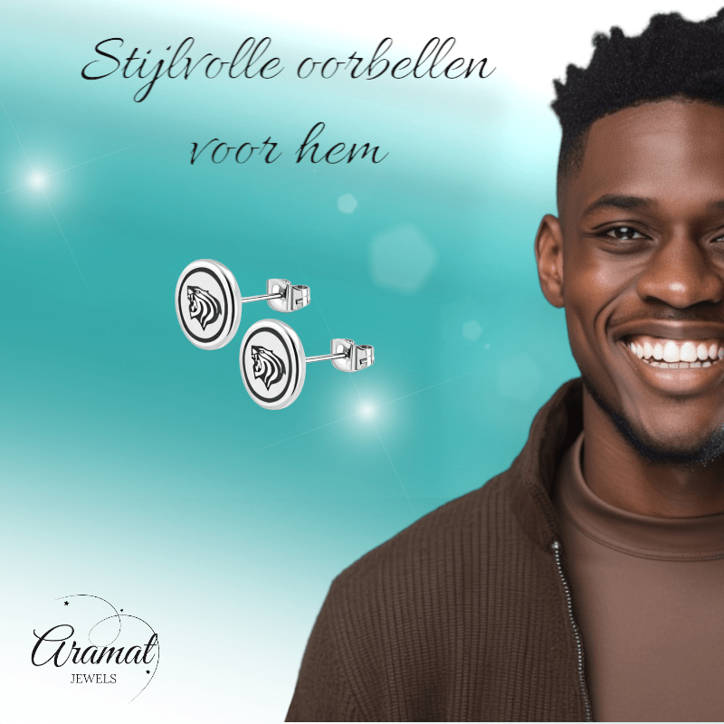 Tijger Oorbellen Zilverkleurig RVS – 8mm – Uniseks Dierenoorstekers - oor2817 - ttf020 - Oorbellen kopen# - 8mm - alles - cadeau