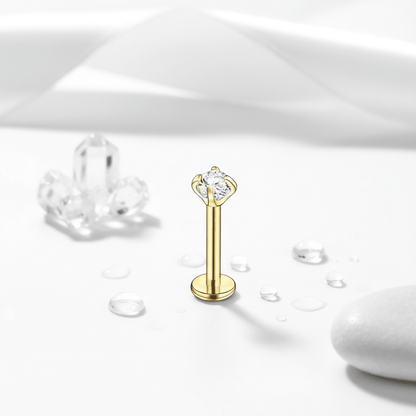 Tragus Helix Piercing – Goudkleur – AB Zirkonia - Aramat Jewels - Piercings - cadeautip