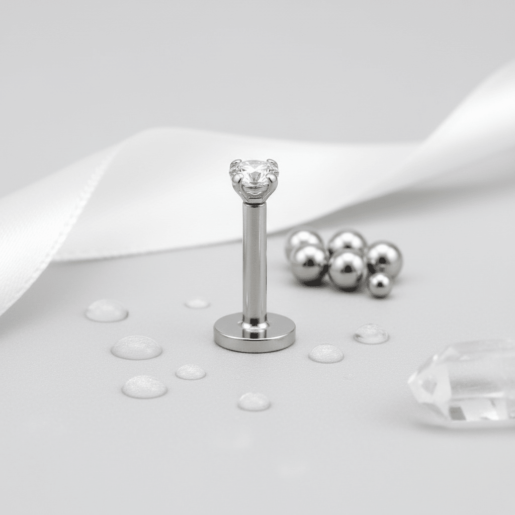Tragus Helix Piercing Zilverkleur Zirkonia 6mm 3mm - Aramat Jewels - Piercings - cadeautip