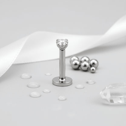 Tragus Helix Piercing Zilverkleur Zirkonia 6mm 3mm - Aramat Jewels - Piercings - cadeautip