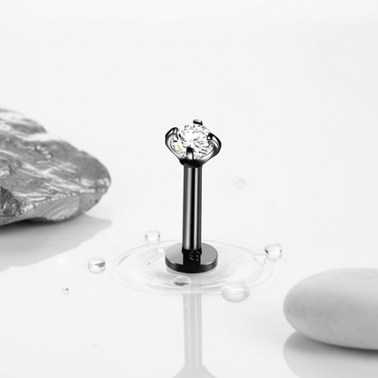 Tragus Helix Piercing – Zwart – AB Zirkonia 3mm - Aramat Jewels - Piercings - cadeautip